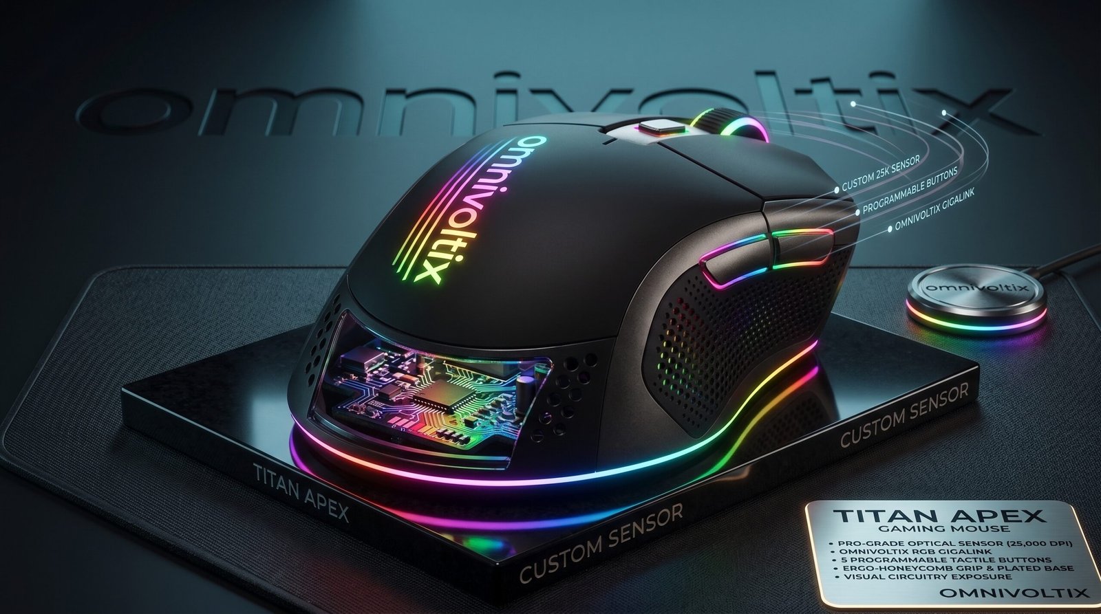 Omnivoltix Apex RGB Gaming Mouse | Optical Sensor - Image 3